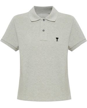 Ami Paris Ami Ami De Coeur Polo Shirt - Gray