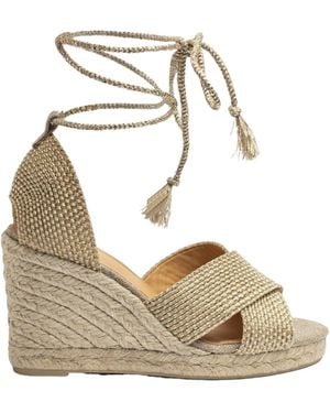 Castañer Lace-Up Wedge Sandals - Metallic