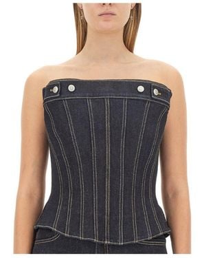 McQueen Strapless Bustier Top - Black