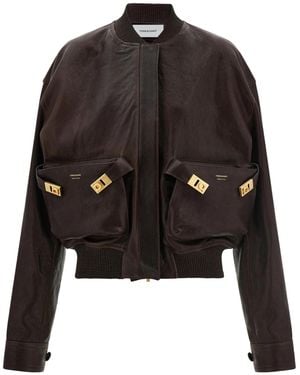 Ferragamo Leather Bomber Jacket - Black