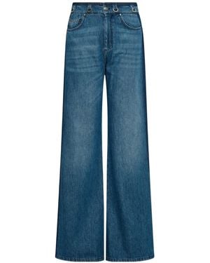 Marella High-Waisted Denim Wide-Leg Jeans - Blue