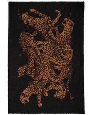 Saint Laurent Leopard Stole - Black