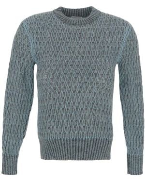 Bottega Veneta Crewneck Ribbed Jumper - Blue