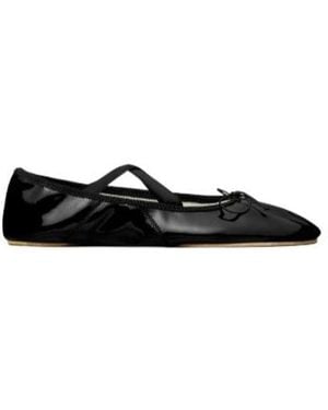 Tory Burch Mary Jane Bow Ballerina Flats - Black