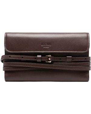 Moschino Buckle-Detail Chain-Strap Wallet - Brown