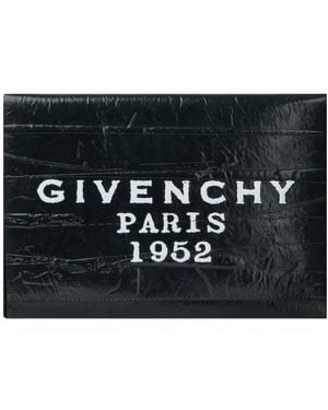 Givenchy Logo Printed Clutch Bag - Black