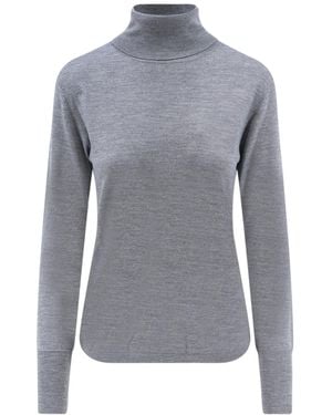 Aspesi Long-Sleeved Turtleneck Knit Top - Gray