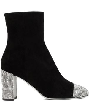 Rene Caovilla René Caovilla Embellished Pointed Toe Ankle Boots - Black