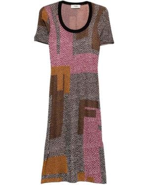 Fendi Geometric-Print Midi Dress - Multicolor