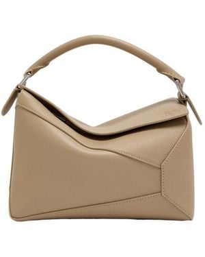 Loewe Leather Top Handle Bag - Natural