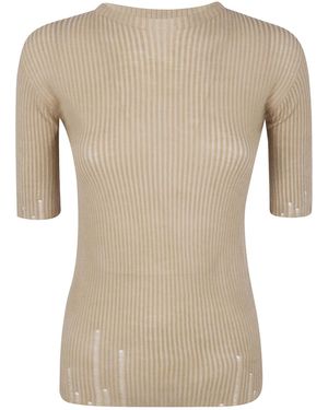 Uma Wang Short-Sleeved Sweater - Natural
