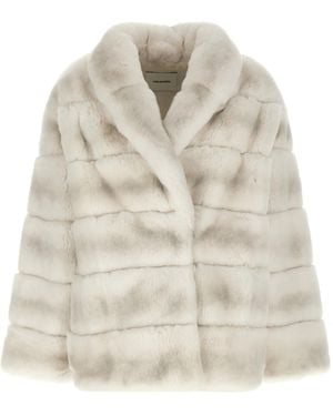 Yves Salomon Quilted Fur Coat - Natural