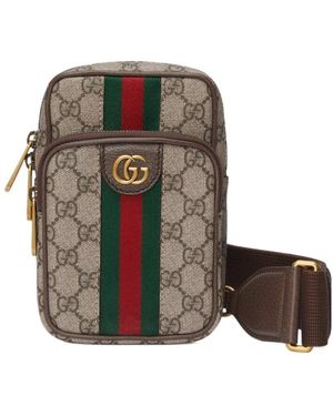 Gucci Ophidia Gg Web Striped Belt Bag - Multicolor