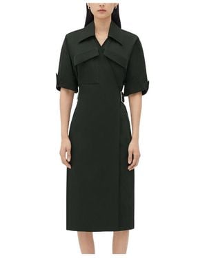 Bottega Veneta Twill Midi Dress - Black