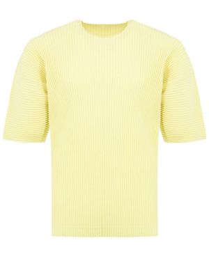 Homme Plissé Issey Miyake Homme Plissé Issey Miyake Monthly Colours May Pleated T-Shirt - Yellow