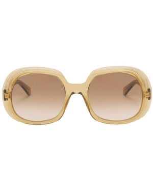 Loewe Mini Anagram Steps Square Sunglasses - Natural