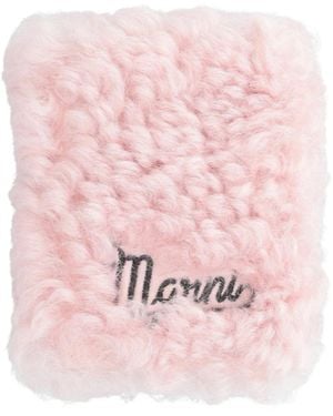 Marni Minimalist Solid Suede Wallet - Pink