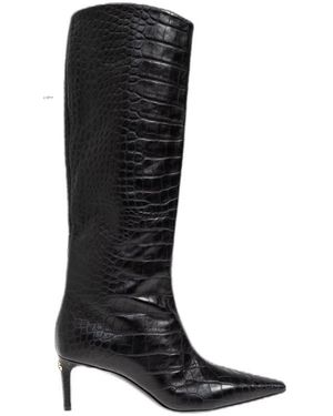 Dolce & Gabbana Dg Logo Plaque Embossed Boots - Black