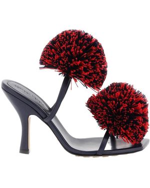 Bottega Veneta Floral Detailed Heeled Sandals - Red