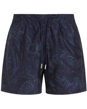 Etro Paisley Swim Shorts - Blue