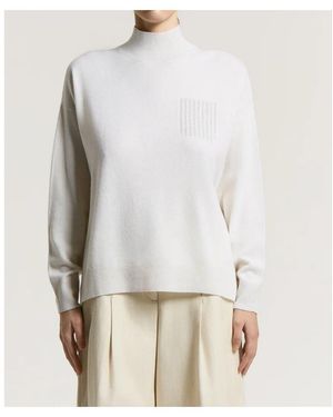 Peserico Mock-Neck Chest-Pocket Sweater - White