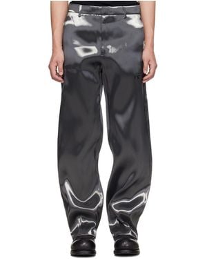 HELIOT EMIL Liquid Metal Belt Loop Casual Pants - Gray