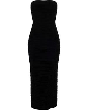 Magda Butrym Strapless Ruched Midi Dress - Black