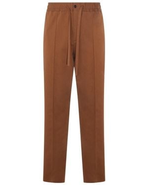 Valentino Pleat Detailed Drawstring Trousers - Brown
