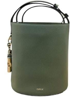 Furla Roxie S Logo Detail Bucket Bag - Green