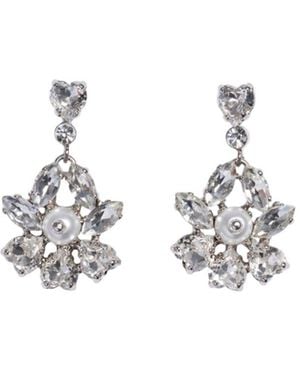 Simone Rocha Embellished Flower Earrings - White