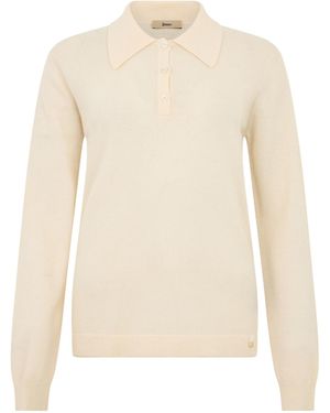 Herno Button-Fastening Long-Sleeve Polo Top - Natural
