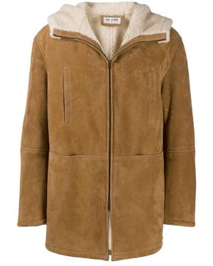Saint Laurent Fur Zipper Coat - Natural