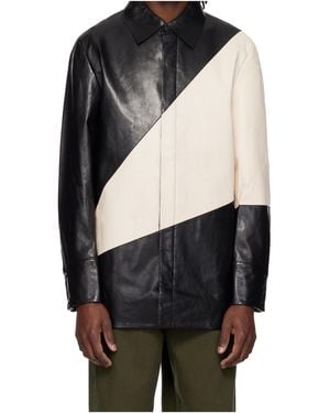 Entire studios Block Leather Shirt - Black