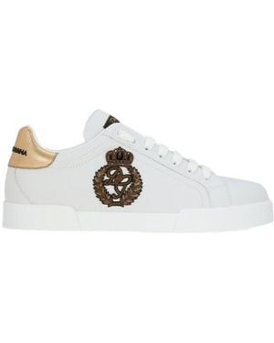 Dolce & Gabbana Portofino Low-Cut Skate Shoes - White