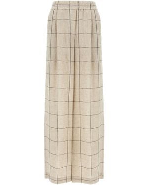 Brunello Cucinelli Check Dazzling Trousers - Natural