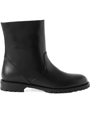 Manolo Blahnik Leather Ankle Boots - Black