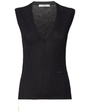 Fendi Wool Ribbed Top - Black