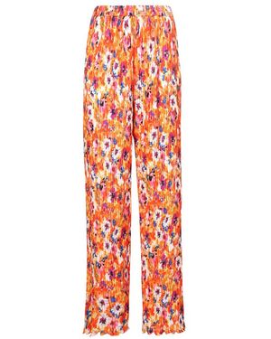 MSGM Floral Printed Pleated Pants - White