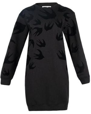 McQ Logo Long-Sleeved Dress - Black