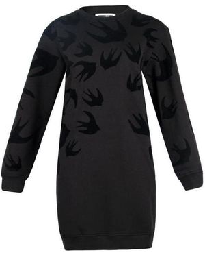 McQ Logo Long-Sleeved Dress - Black