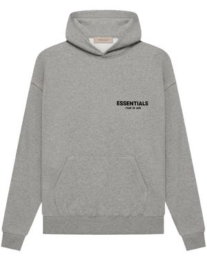 Fear Of God Logo-Print Long-Sleeve Hoodie - Grey