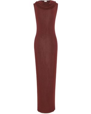 Saint Laurent Sleeveless Hooded Dress - Red