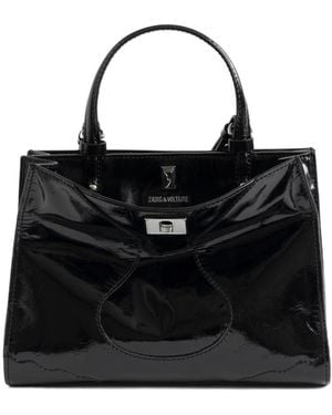 Zadig & Voltaire Patent Top Handle Satchel - Black