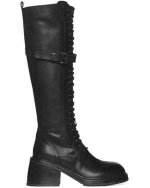 Ann Demeulemeester Heike High Leather Boots - Black