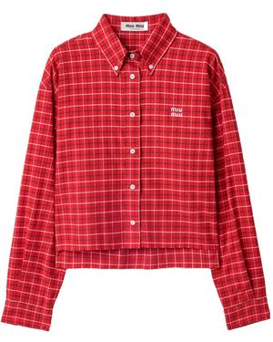 Miu Miu Flannel Shirt - Red