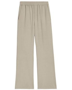 Ami Paris Ami De Coeur-Appliqué Wide-Leg Pants - Gray