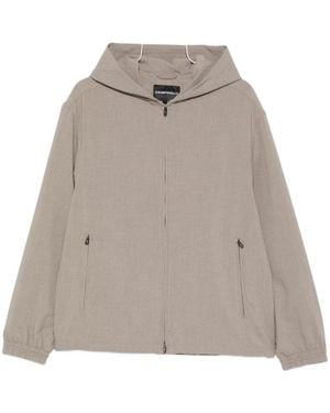 Emporio Armani Hooded Zip-Up Jacket - Grey