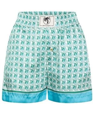 Palm Angels Elastic Waist Shorts - Green