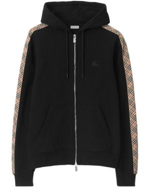 Burberry Ekd Motif Zip-Up Drawstring Hoodie in Black for Men