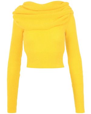 Philosophy Di Lorenzo Serafini Off-The-Shoulder Knitted Sweater - Yellow